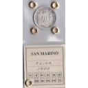 1906 1 Lira argento San Marino  Fdc Sigillata Periziata